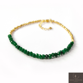Emerald Bracelet, 925 Sterling Silver Bracelet, Handmade Bracelet, May Birthstone Bracelet, Natural Emerald Crystal Bracelet, Woman Gift